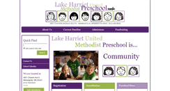 Desktop Screenshot of lakeharrietumpreschool.org